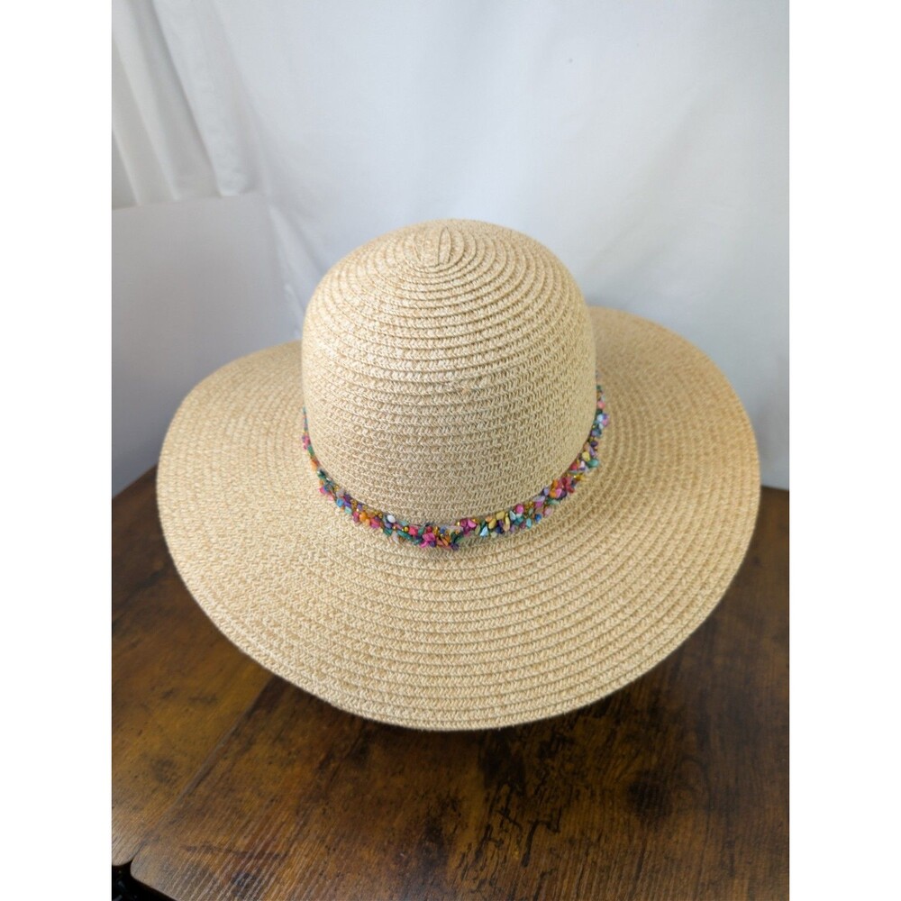 Jacobson Hat Wide Brim Straw Sun Hat One Size Fits All Western Boho Chic Summer - Picture 4 of 10